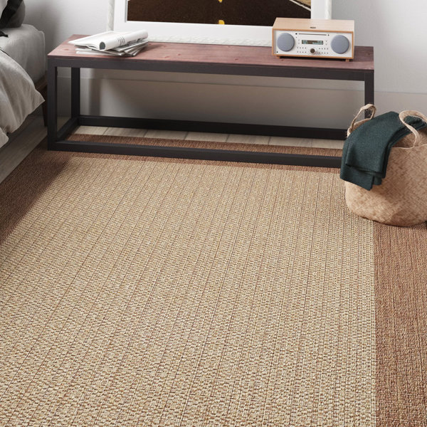 Breakwater Bay Sania Flatweave Natural / Cocoa Brown Indoor/Outdoor Rug